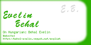 evelin behal business card